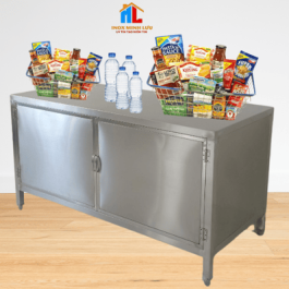 Tủ cửa mở 2 tầng inox 304 